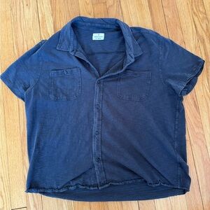 Casual Navy Button Down Shirt for Men